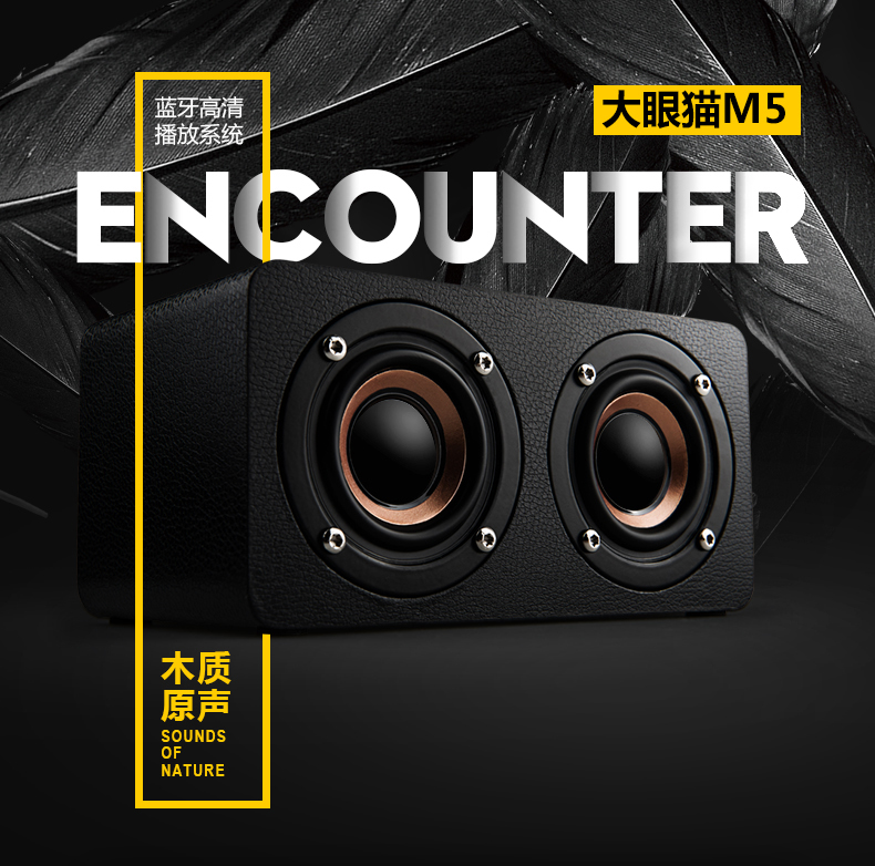 世朗M5蓝牙音箱详情页设计_木质原声复古美学 - 标派视觉