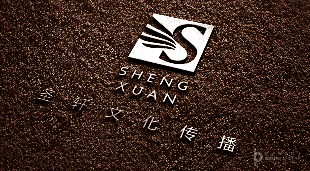 圣轩文化传播Logo立体质感展示-品牌标识设计