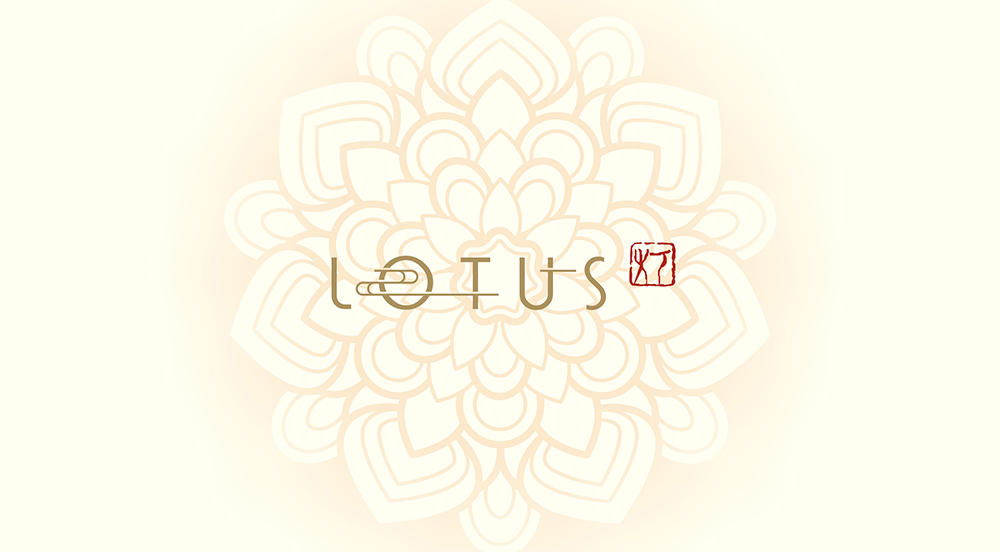 大族元亨国风画盏灯具礼品盒包装设计-莲花曼陀罗LOTUS红色篆书印章主视觉