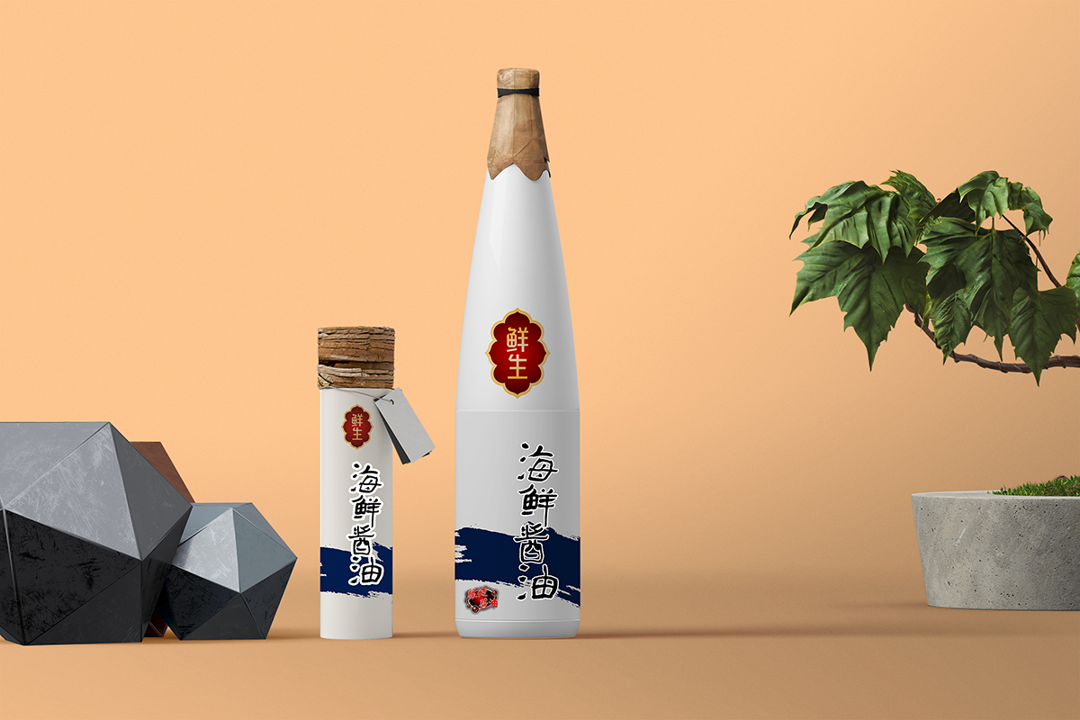 鲜生海鲜酱油包装设计主视觉