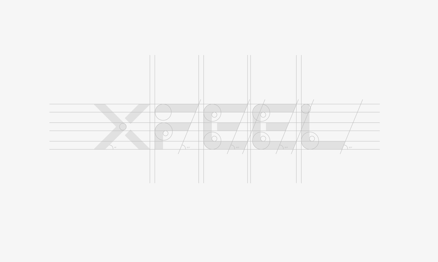 小情叙品牌字标设计推演，几何网格与结构线