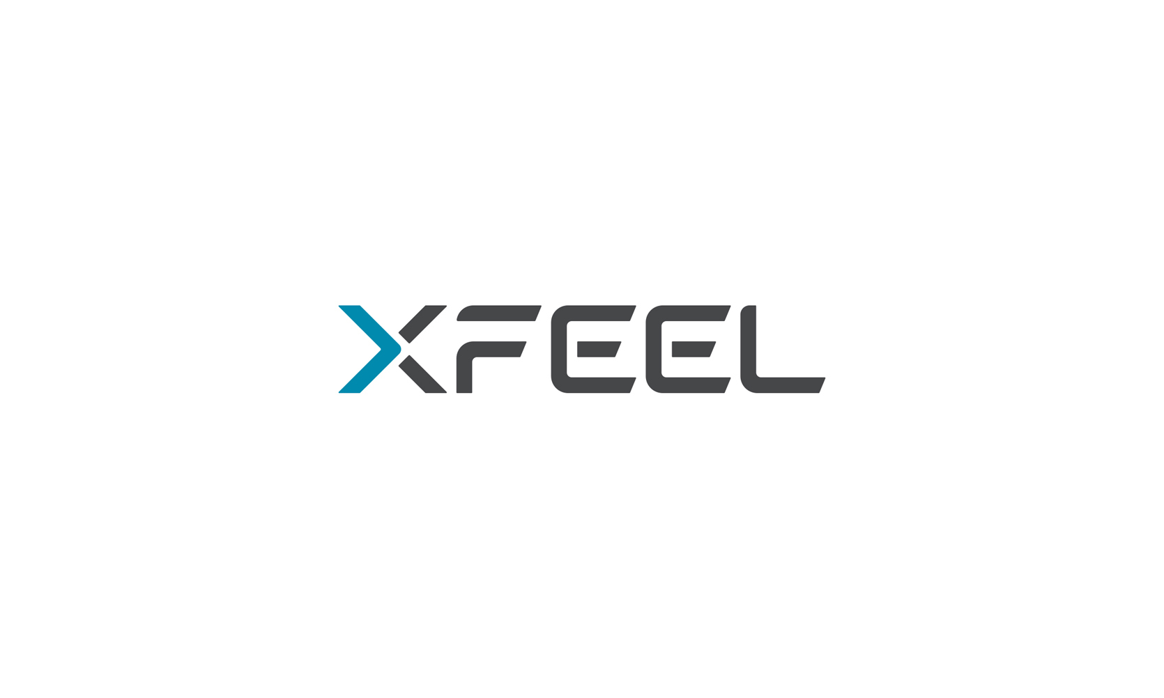 小情叙品牌标志主视觉，XFEEL动态X形符号