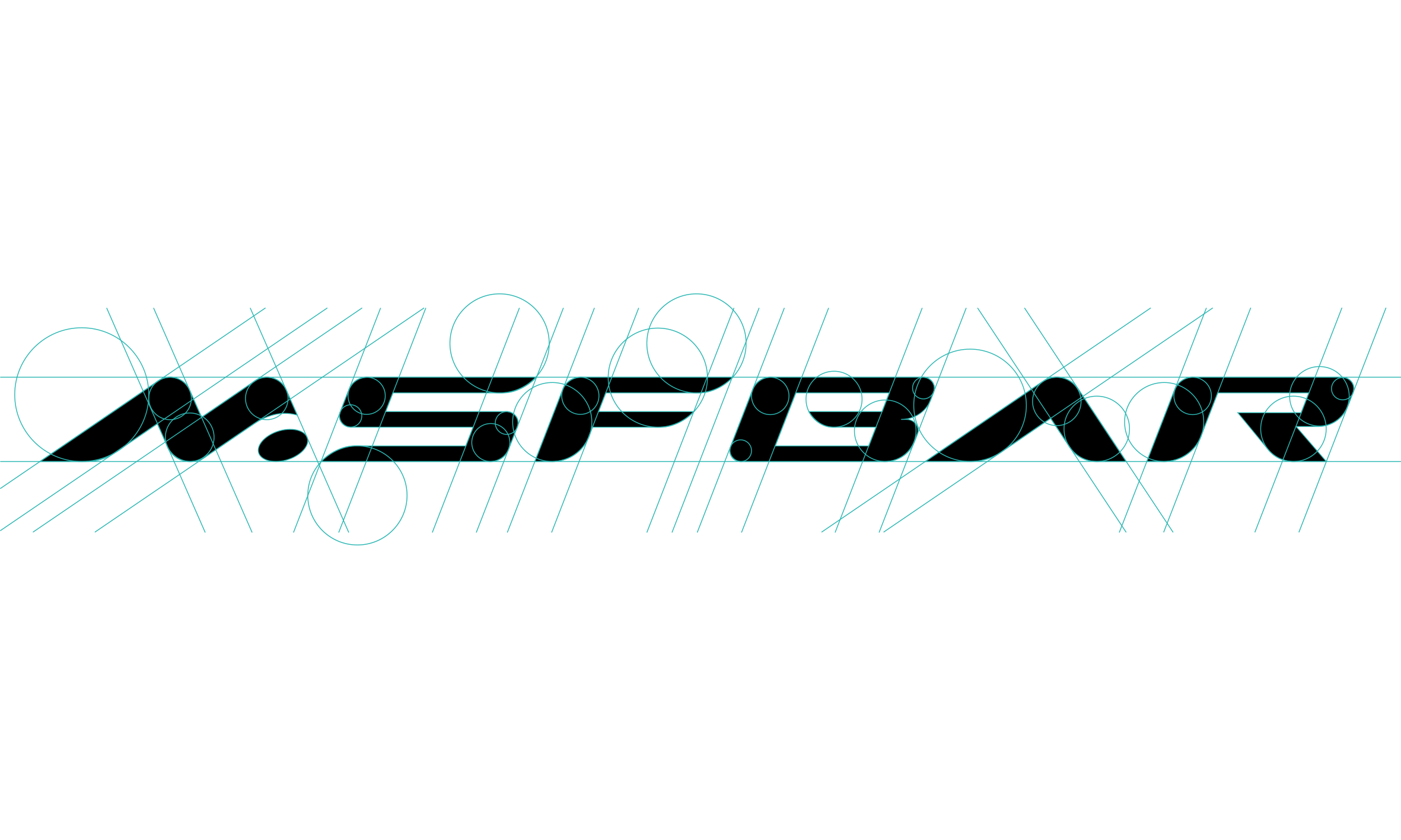 麦盛MSFBAR电子雾化品牌VI设计-黑色文字青色几何构造线Logo主视觉