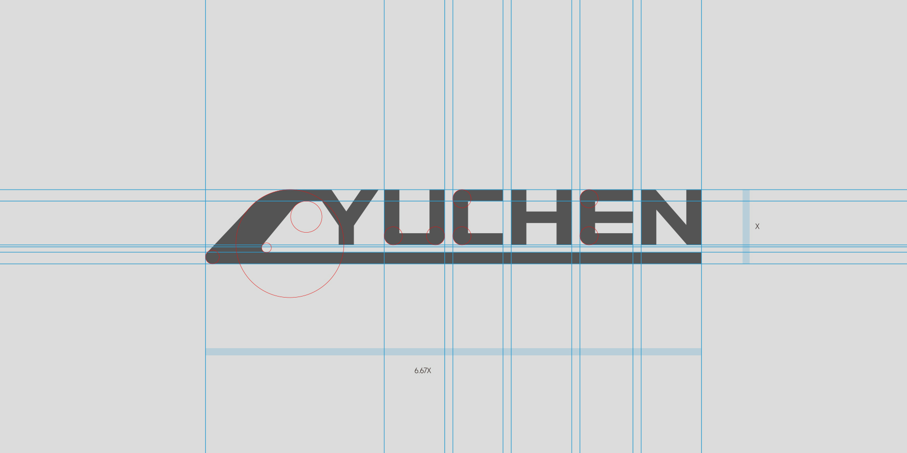 昱辰YUCHEN品牌Logo设计稿-网格制图规范