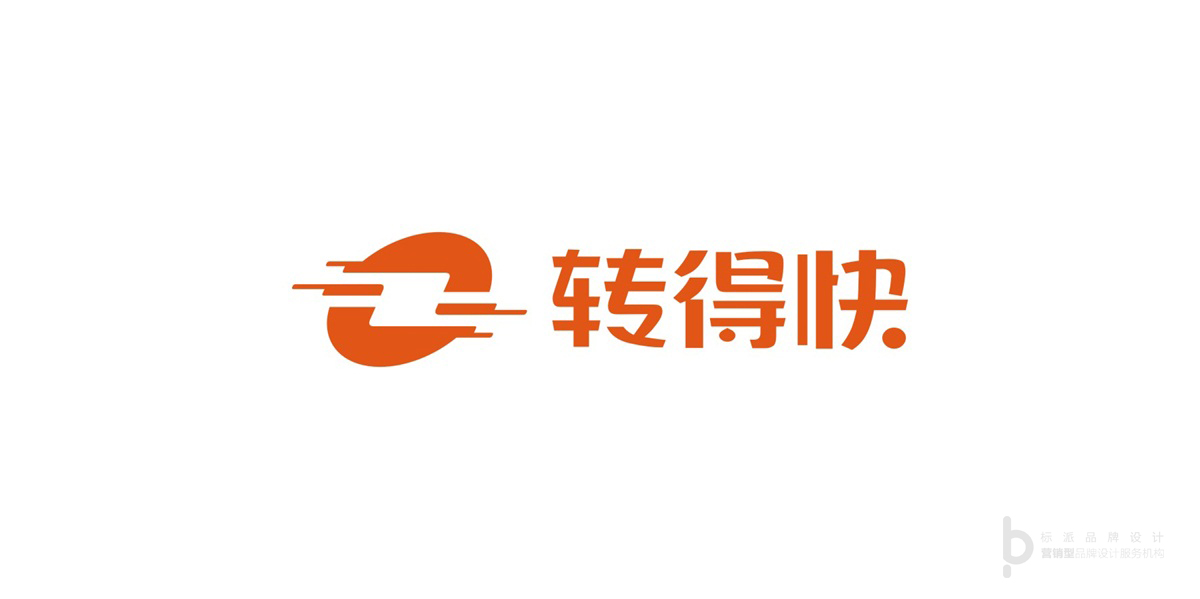 转得快金融品牌Logo设计-橙色速度线抽象图形主视觉