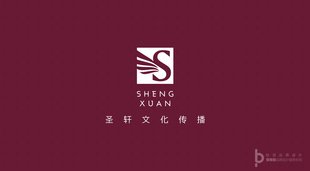 圣轩文化传播Logo深色背景应用-品牌视觉识别