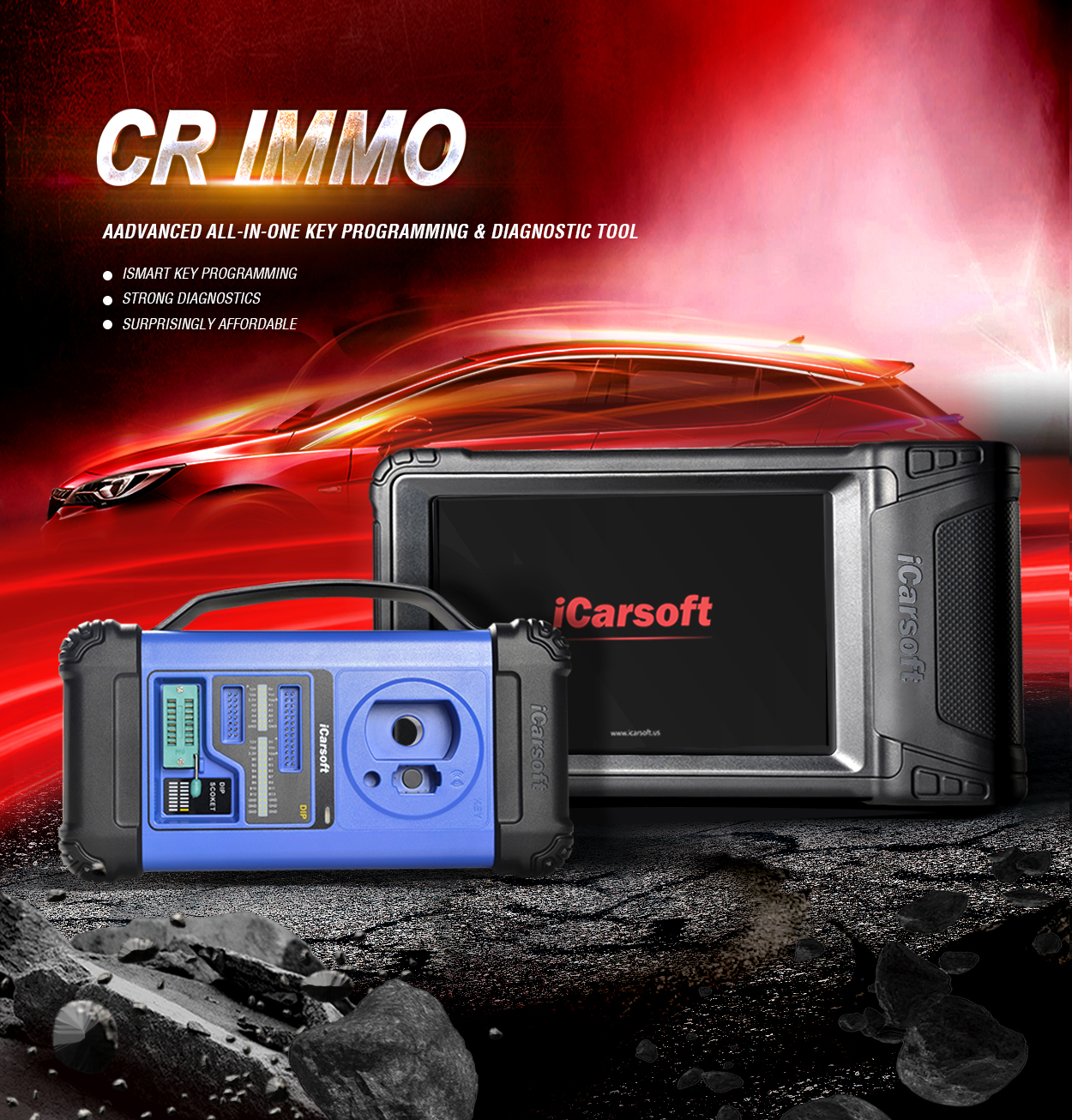 iCarsoft CR IMMO汽车诊断仪电商详情页-钥匙编程工具美图-标派视觉