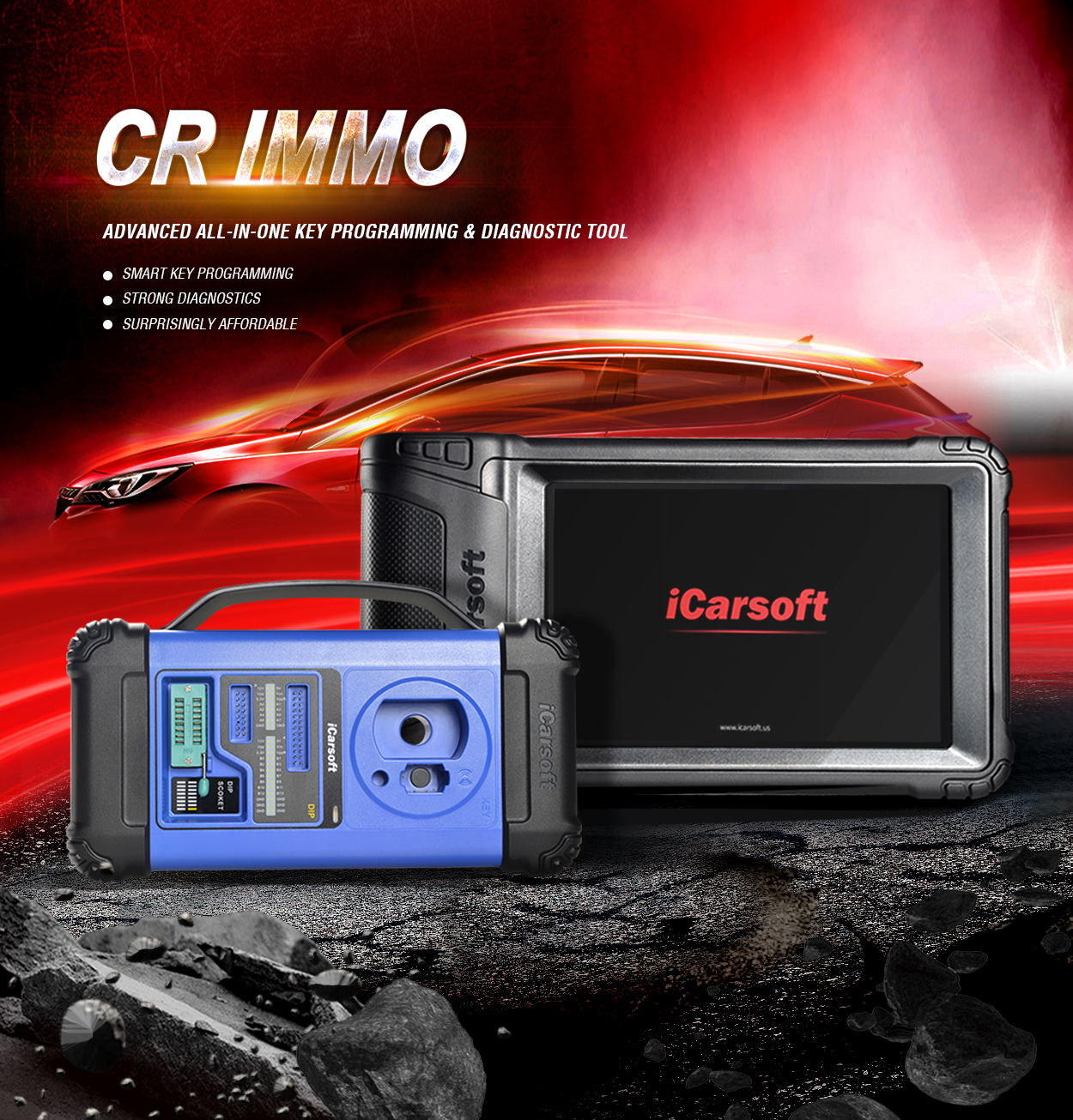 iCarsoft CR IMMO汽车诊断仪电商详情页-钥匙编程工具美图-标派视觉主视觉