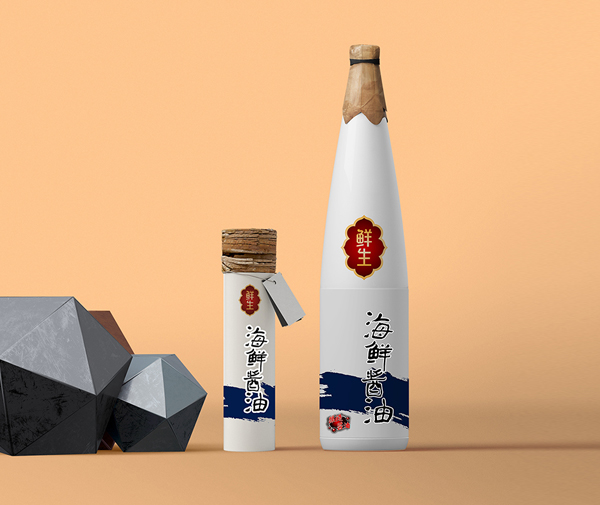 鲜生海鲜酱油包装设计-新中式调味料包装-标派视觉