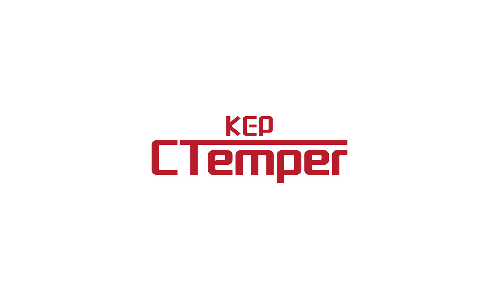特布热Temper办公耗材品牌Logo设计-红色T字形框架主视觉